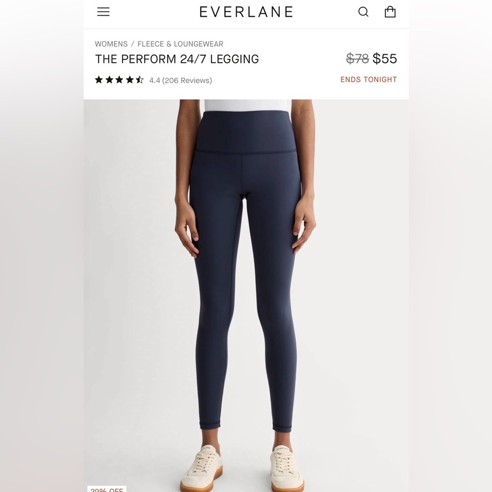Everlane Navy High-Rise Perform 24/7 Leggings - Picture 1 of 5